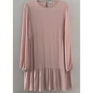 Aritzia Wilfred Lambrusco Pink Tiered Trapeze Mini Dress Feminine Romantic S